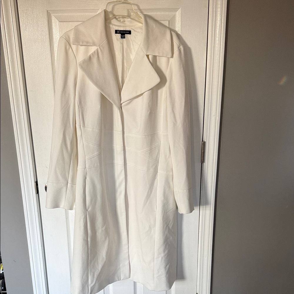 INC International Concepts Classic White Trench Coat